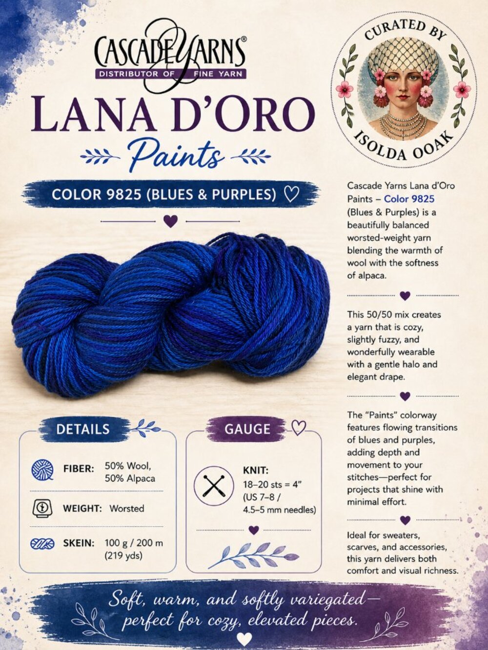 CASCADE Yarns Lana d’Oro Paints – Color 9825